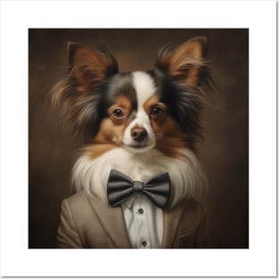 Papillon Dog in Suit Posters and Art